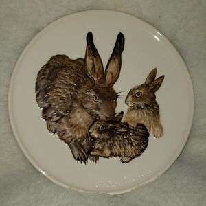 Goebel Charming Brown Rabbit Family Art Plate 1975